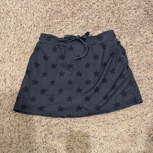 Sporty Black Star Patterned Women's Skort